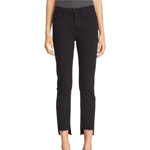 NWT Frame 32 x 26 Le High Rise Straight Stagger Hem Black Cigarette Jeans Crop
